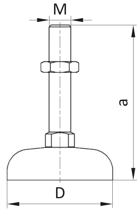 Noga przegubowa ESD M12 x 85